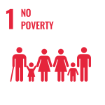 text: 1 no poverty; image: icon of women, children, men, one with walking stick