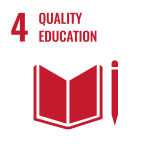  Text: 4 Quality Education, Icon: Book and pen