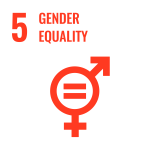 Text: 5 Gender Equality; icon male, female icons with =