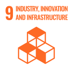 Text: 9 Industry, innovation and infrastructure; Icon building blocks